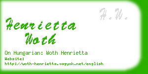 henrietta woth business card